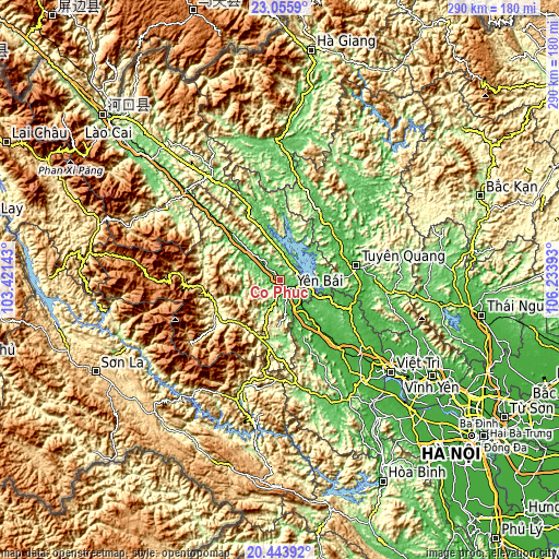 Topographic map of Cổ Phúc