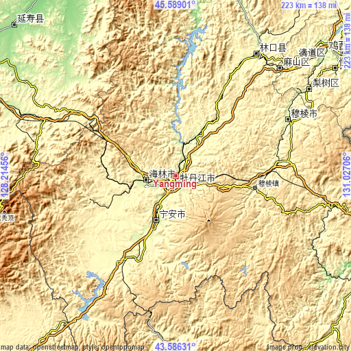 Topographic map of Yangming