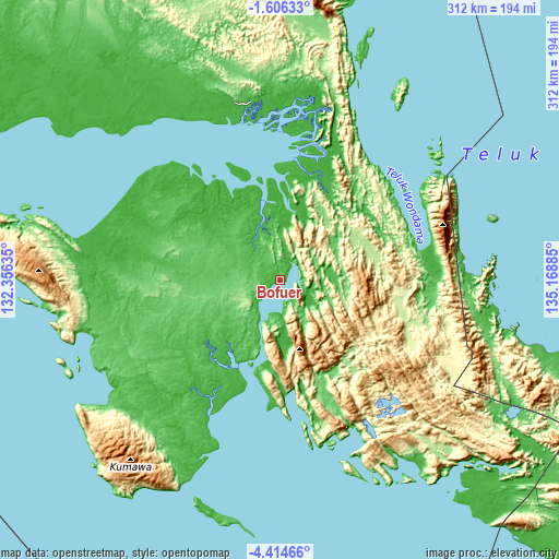 Topographic map of Bofuer