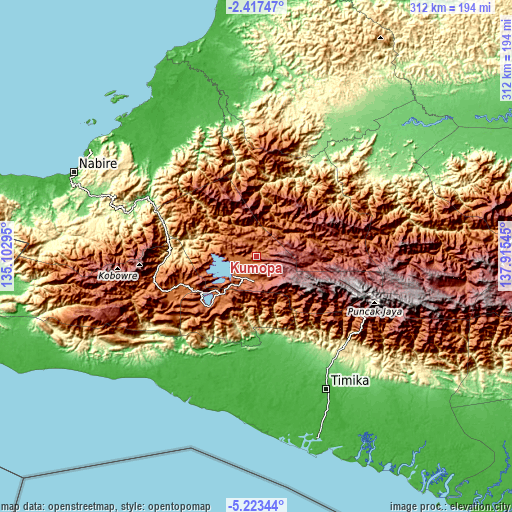 Topographic map of Kumopa