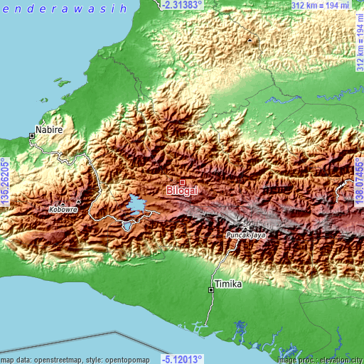 Topographic map of Bilogai