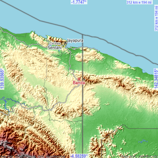 Topographic map of Banda