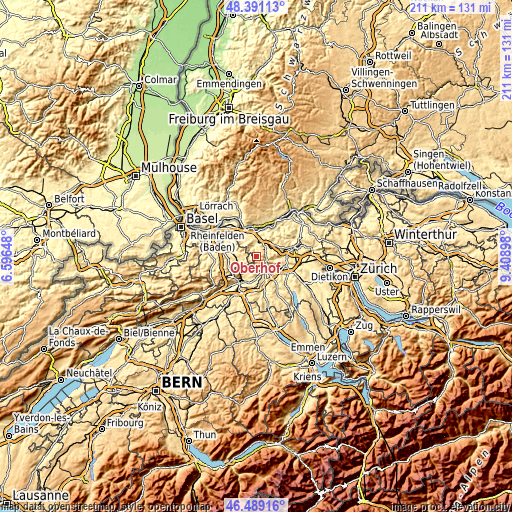 Topographic map of Oberhof