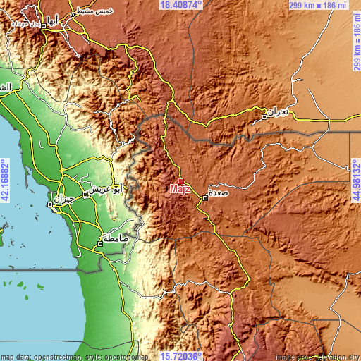Topographic map of Majz