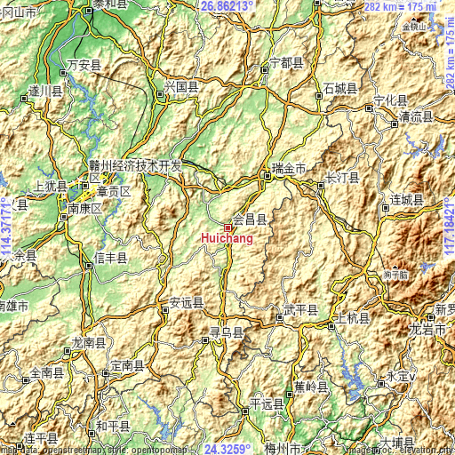 Topographic map of Huichang