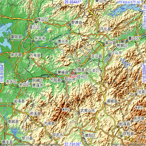 Topographic map of Xuri