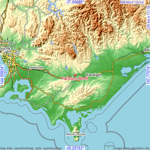 Topographic map of Yallourn North