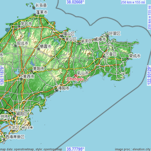 Topographic map of Chengqu