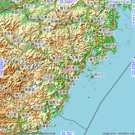 Topographic map of Louqiao