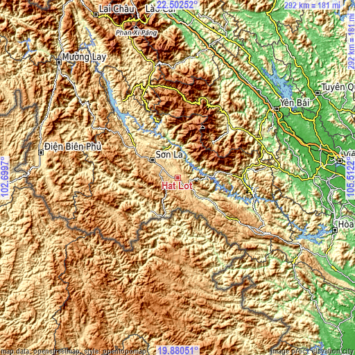 Topographic map of Hát Lót