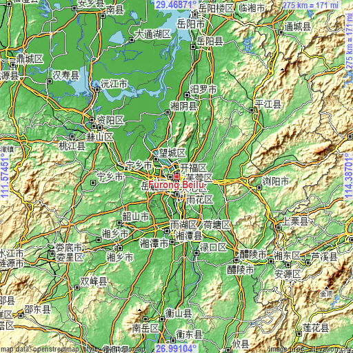 Topographic map of Furong Beilu