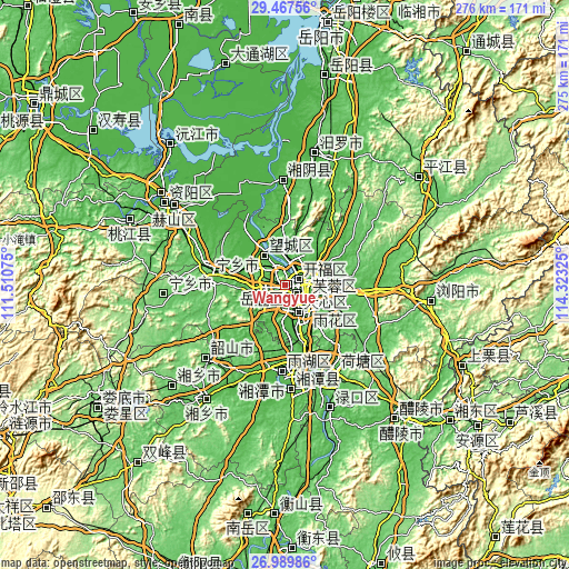 Topographic map of Wangyue