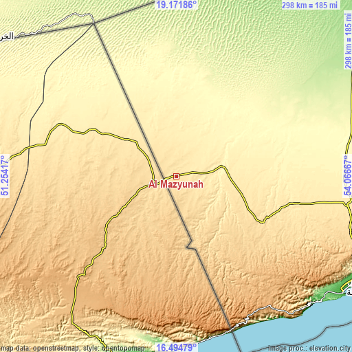 Topographic map of Al Mazyūnah