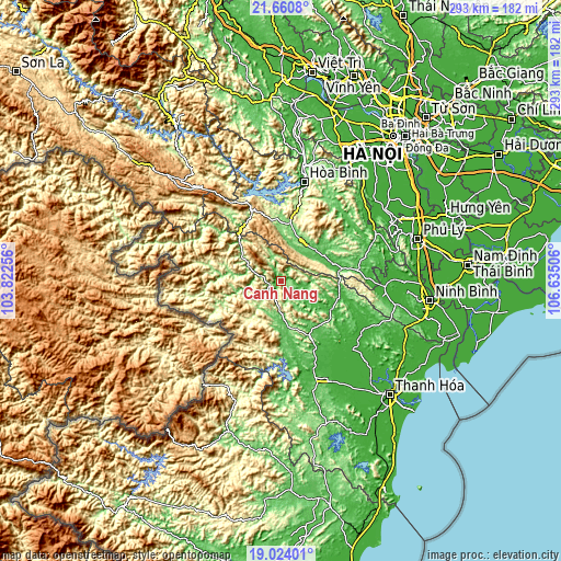 Topographic map of Cành Nàng