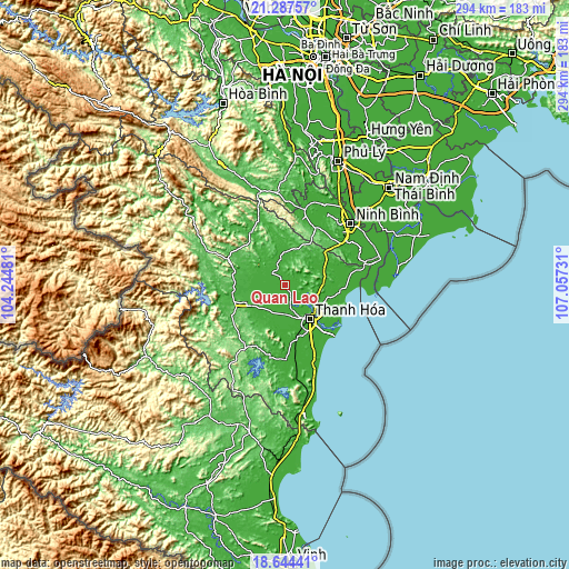 Topographic map of Quán Lào