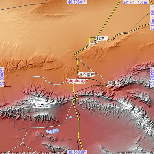 Topographic map of Hongliuwan