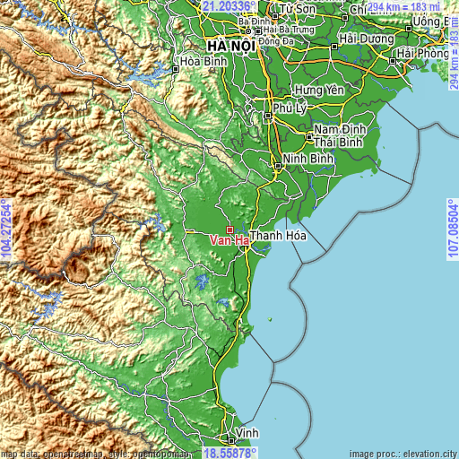 Topographic map of Vạn Hà