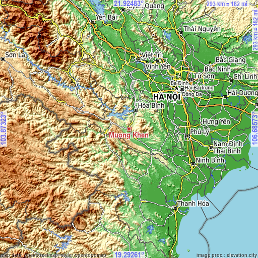 Topographic map of Mường Khến