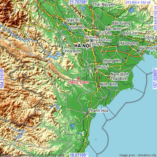 Topographic map of Hàng Trạm