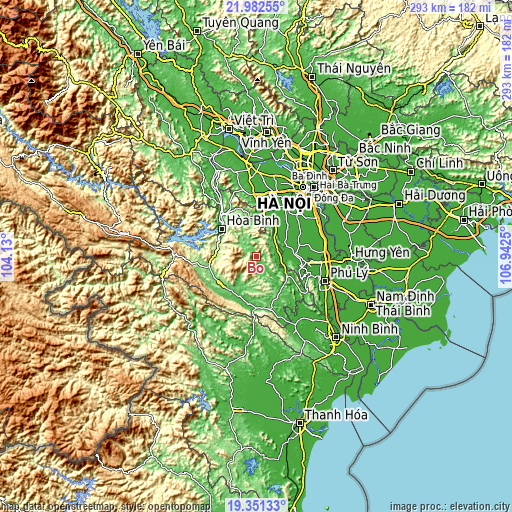Topographic map of Bo