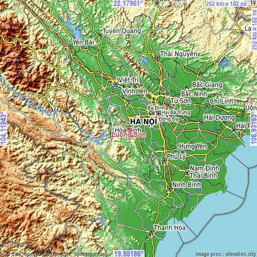 Topographic map of Lương Sơn