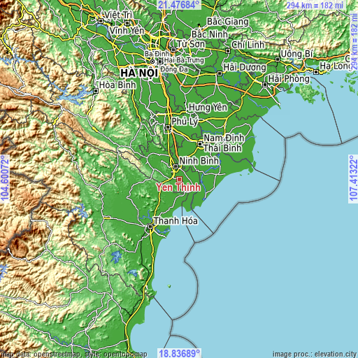 Topographic map of Yên Thịnh