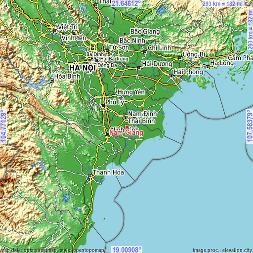 Topographic map of Nam Giang