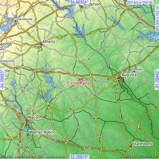 Topographic map of Firing Range