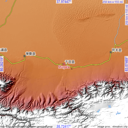 Topographic map of Mugala