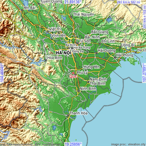 Topographic map of Quế