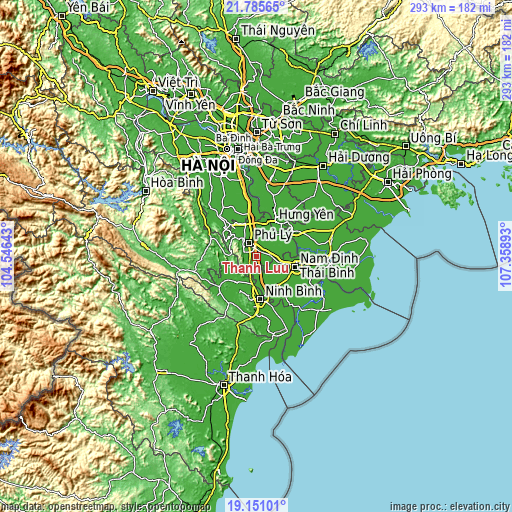 Topographic map of Thanh Lưu