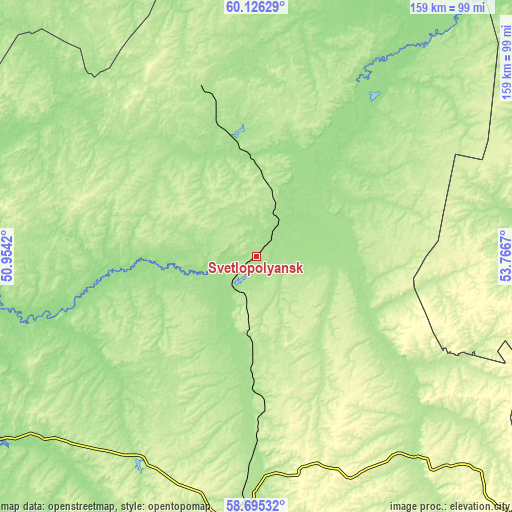 Topographic map of Svetlopolyansk