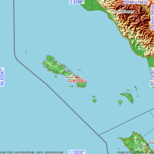 Topographic map of Luan Balu