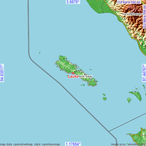 Topographic map of Lauke