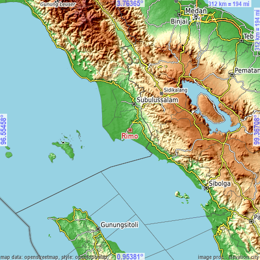 Topographic map of Rimo