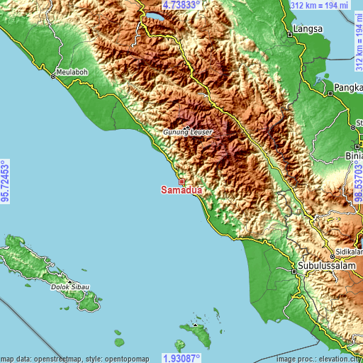 Topographic map of Samadua