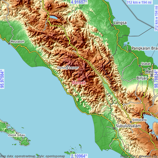 Topographic map of Mersak