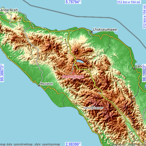 Topographic map of Jagongjeget