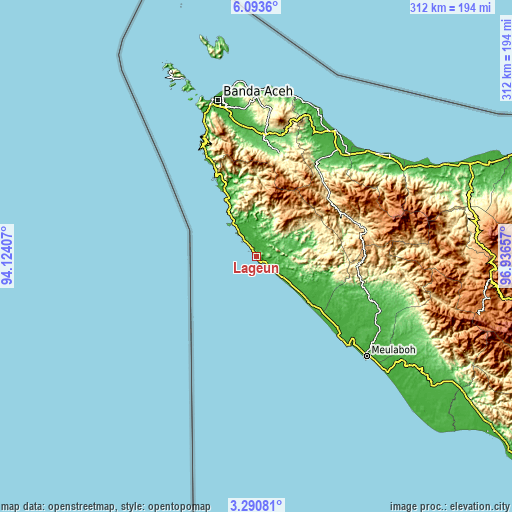 Topographic map of Lageun