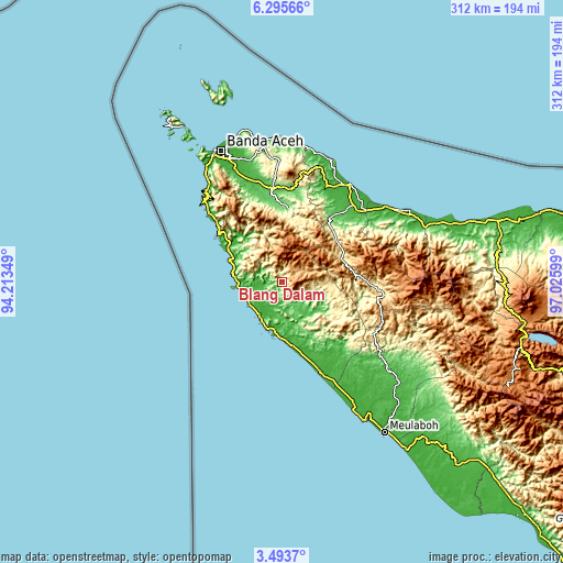 Topographic map of Blang Dalam