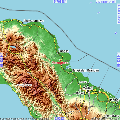 Topographic map of Karangbaru