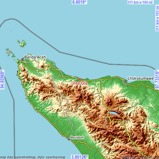 Topographic map of Ulee Gle