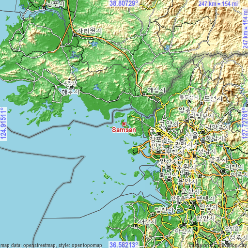Topographic map of Samsan