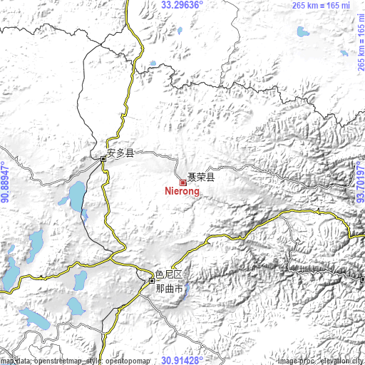 Topographic map of Nierong