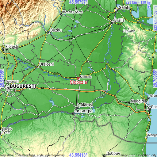 Topographic map of Slobozia