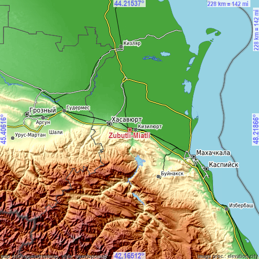 Topographic map of Zubutli-Miatli