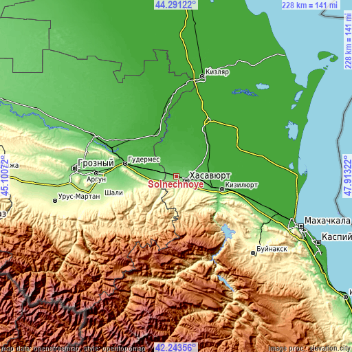 Topographic map of Solnechnoye