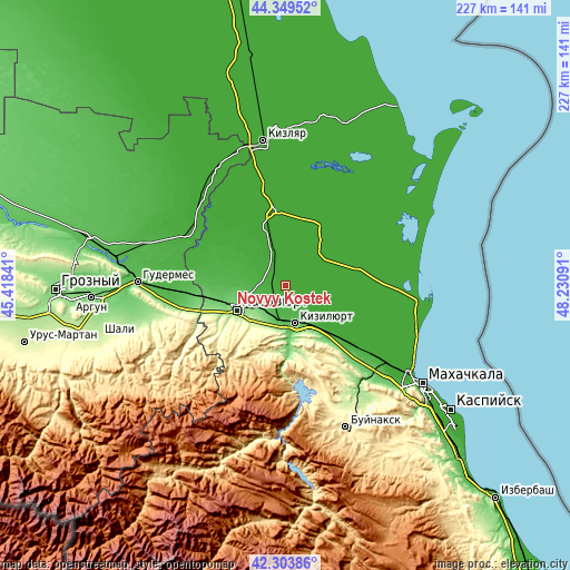 Topographic map of Novyy Kostek