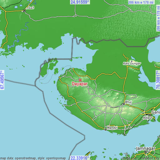 Topographic map of Dayapar