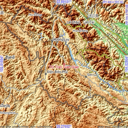 Topographic map of Thị Trấn Tuần Giáo